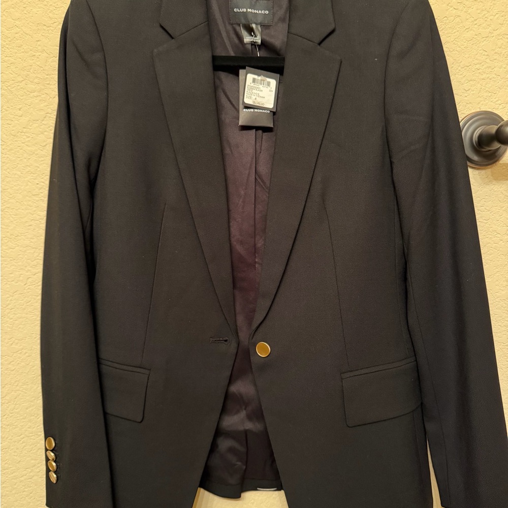 Club Monaco Black Blazer with Gold Buttons